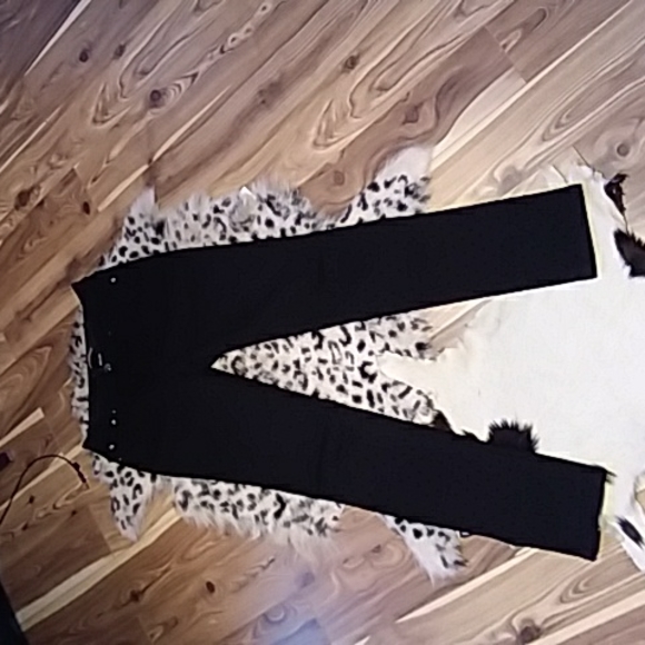 Skinny 5 pocket, black denim with dots - Picture 1 of 5